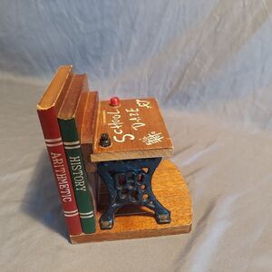 Vintage Enesco Bookend ~ Book stand ~ School Daze 1975 Made in Japan~